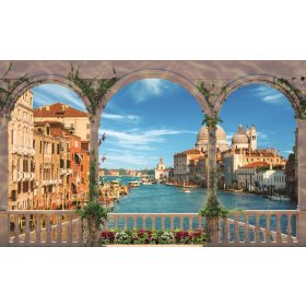   Kilátás a teraszról poszter, fotótapéta, Vlies (104 x 70,5 cm)