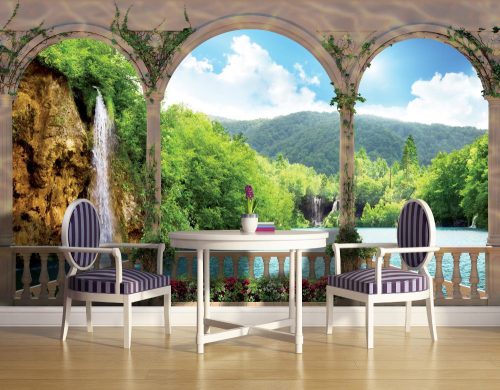 Kilátás a teraszról poszter, fotótapéta Vlies (208 x 146 cm)