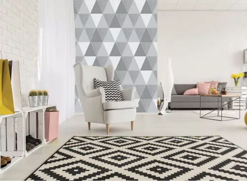 Szürke háromszögek poszter, fotótapéta, Vlies  (184x254 cm, álló)