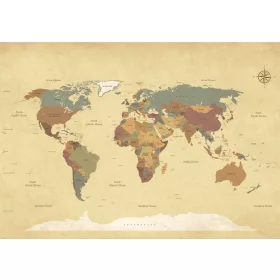 Világtérkép  poszter, fotótapéta, Vlies (104 x 70,5 cm)