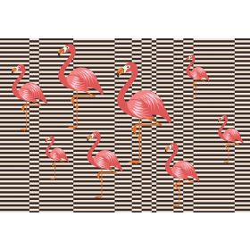 Flamingók  poszter, fotótapéta, Vlies (104 x 70,5 cm)