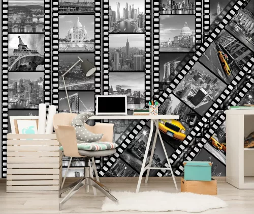 Nevezetességek filmszalagon poszter, fotótapéta, Vlies (104 x 70,5 cm)