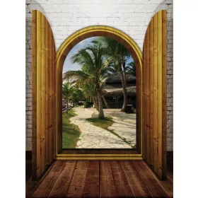   Kilátás a pálmafákra poszter, fotótapéta, Vlies  (184x254 cm, álló)