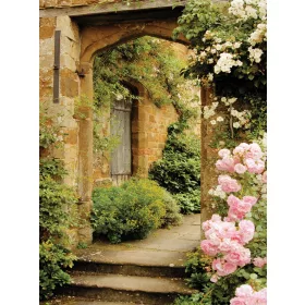   Boltíves virágos utca poszter, fotótapéta, Vlies  (184x254 cm, álló)