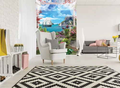 Vitorlás hajó poszter, fotótapéta, Vlies  (206x275 cm, álló)