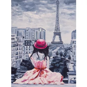   Lány Párizsban poszter, fotótapéta, Vlies  (184x254 cm, álló)