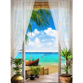   Teraszról kilátás a tengerre poszter, fotótapéta, Vlies  (184x254 cm, álló)
