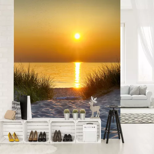 Napnyugta a parton poszter, fotótapéta, Vlies  (206x275 cm, álló)
