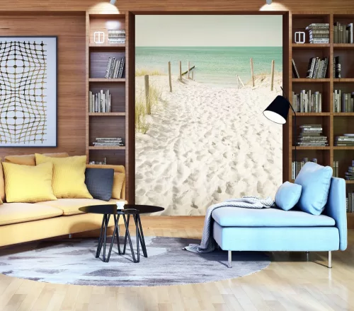 Homokos tengerpart poszter, fotótapéta, Vlies  (184x254 cm, álló)