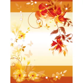   Narancssárga virág minta poszter, fotótapéta, Vlies  (184x254 cm, álló)