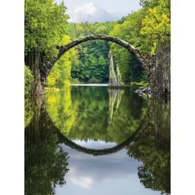   Erdei tó híddal poszter, fotótapéta, Vlies  (184x254 cm, álló)