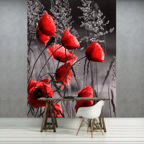 Pipacsok poszter, fotótapéta, Vlies  (206x275 cm, álló)