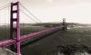 Pink Golden Gate Bridge poszter, fotótapéta Vlies (254 x 184 cm)