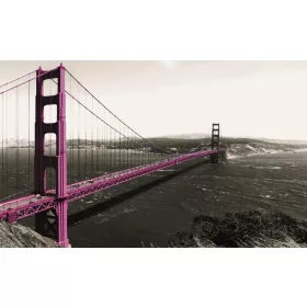   Pink Golden Gate Bridge poszter, fotótapéta, Vlies (104 x 70,5 cm)