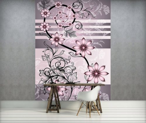 Virág minta poszter, fotótapéta, Vlies  (206x275 cm, álló)