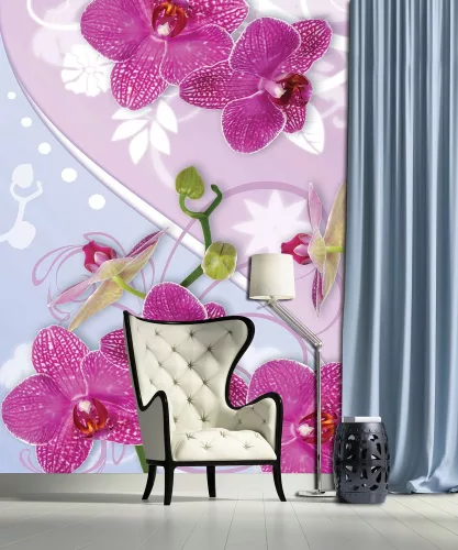 Virág minta poszter, fotótapéta, Vlies  (184x254 cm, álló)