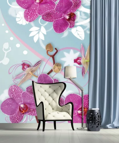 Virág minta poszter, fotótapéta, Vlies  (206x275 cm, álló)