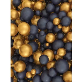   Fekete-arany gömbök poszter, fotótapéta, Vlies  (184x254 cm, álló)