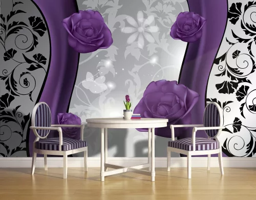 Virág minta poszter, fotótapéta Vlies (152,5 x 104 cm)