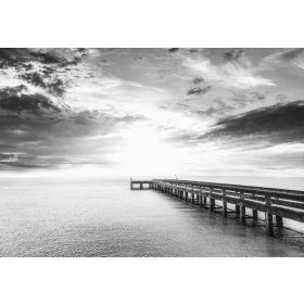   Fekete-fehér móló poszter, fotótapéta Vlies (368 x 254 cm)