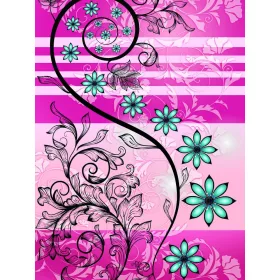   Virág minta poszter, fotótapéta, Vlies  (206x275 cm, álló)