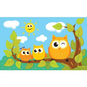 Baglyok poszter, fotótapéta, Vlies (104 x 70,5 cm)