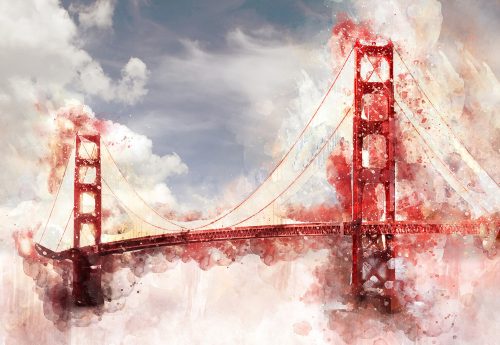 Golden Gate híd poszter, fotótapéta Vlies (312 x 219 cm)