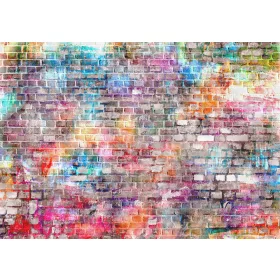   Színes téglafal  poszter, fotótapéta, Vlies (104 x 70,5 cm)