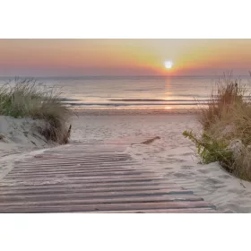   Naplemente és tengerpart poszter, fotótapéta, Vlies (104 x 70,5 cm)