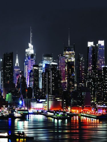 New York éjjel poszter, fotótapéta, Vlies  (206x275 cm, álló)