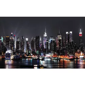 New York éjjel poszter, fotótapéta, Vlies (104 x 70,5 cm)