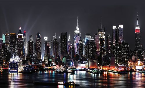 New York éjjel poszter, fotótapéta Vlies (254 x 184 cm)