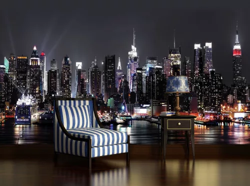 New York éjjel poszter, fotótapéta Vlies (152,5 x 104 cm)