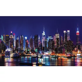 New York éjjel poszter, fotótapéta, Vlies (104 x 70,5 cm)