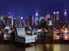 New York éjjel poszter, fotótapéta Vlies (152,5 x 104 cm)