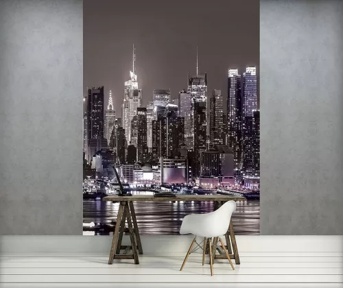 New York éjjel poszter, fotótapéta, Vlies  (184x254 cm, álló)