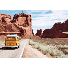 Autó és hegy poszter, fotótapéta, Vlies (104 x 70,5 cm)