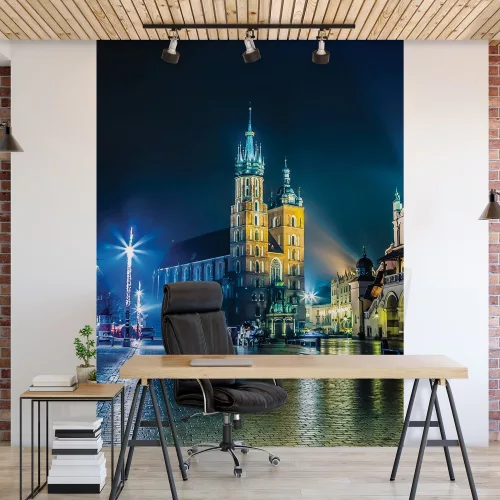 Piac éjjel poszter, fotótapéta, Vlies  (184x254 cm, álló)