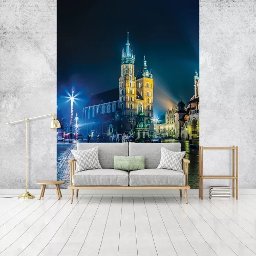 Piac éjjel poszter, fotótapéta, Vlies  (184x254 cm, álló)