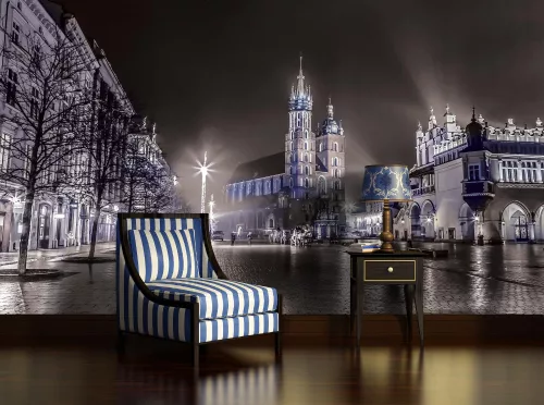 Piac éjjel poszter, fotótapéta Vlies (368 x 254 cm)