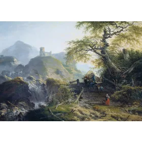 Vár a hegyen poszter, fotótapéta, Vlies (104 x 70,5 cm)