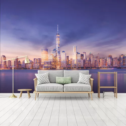 New York kékben poszter, fotótapéta, Vlies (104 x 70,5 cm)