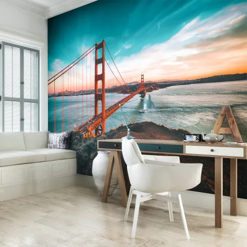 Golden Gate híd poszter, fotótapéta, Vlies (104 x 70,5 cm)