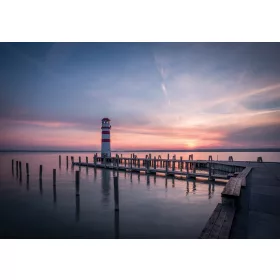   Móló és naplemente poszter, fotótapéta, Vlies (104 x 70,5 cm)