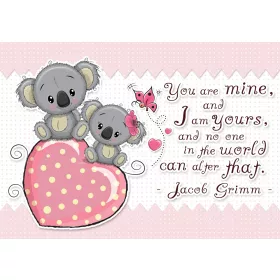 Koalák szíven poszter, fotótapéta, Vlies (104 x 70,5 cm)