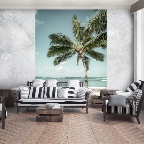 Pálmafa a tengerparton poszter, fotótapéta, Vlies  (184x254 cm, álló)