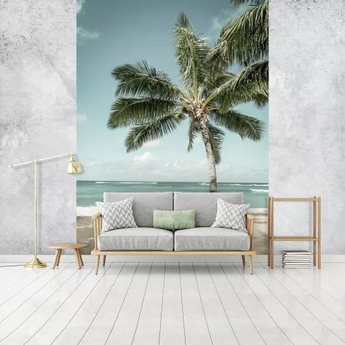 Pálmafa a tengerparton poszter, fotótapéta, Vlies  (184x254 cm, álló)