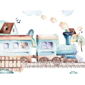 Vonat poszter, fotótapéta, Vlies (104 x 70,5 cm)