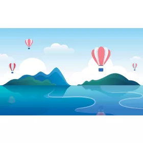 Hőlégballonok poszter, fotótapéta, Vlies (104 x 70,5 cm)