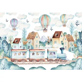 Mese vonat poszter, fotótapéta, Vlies (104 x 70,5 cm)